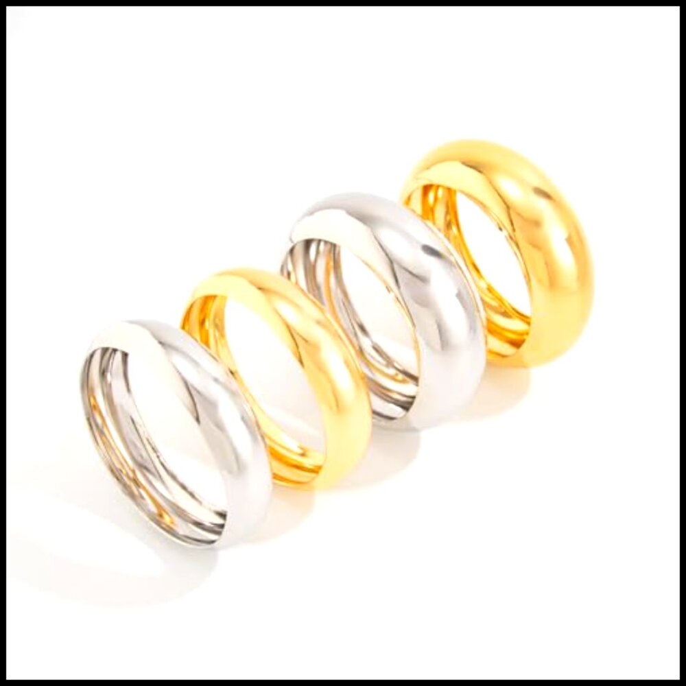 Chunky Stackable Bangle Bracelets Minimalist Wide… - image 4